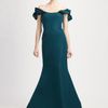 Oscar De La Renta Silk Faille Gown in Green (black) - Lyst