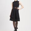 Oscar De La Renta Velvet Trimmed Wool Dress in Black - Lyst