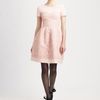 Oscar De La Renta Lace Trimmed Silk Dress in Pink - Lyst
