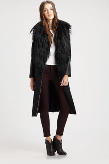 Rag & Bone Shearling Leathertrim Wool Coat - Lyst