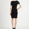 Theory Leilana Leather Trimmed Dress in Black - Lyst