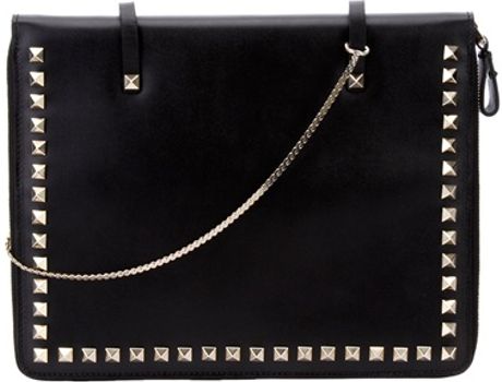 Valentino Studded Ipad Bag in Black - Lyst