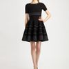 Yves Saint Laurent Striped Flutter Dress in Black - Lyst