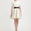 Yves Saint Laurent Knit Flutter Dress in White (ivory) - Lyst