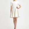 Yves Saint Laurent Knit Flutter Dress in White (ivory) - Lyst