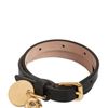 Alexander Mcqueen Skull Charm Leather Bracelet in Black - Lyst