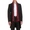 Alexander Mcqueen Contrast Collar Overcoat in Black for Men (charcoal) - Lyst