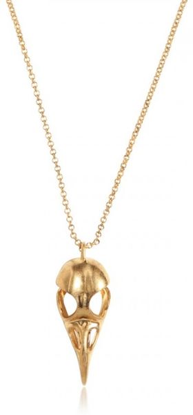 Alexander McQueen Bird Skull Brass Necklace - Lyst