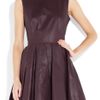 Alexander Mcqueen Pleated Leather Dress in Purple (plum) - Lyst