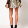 Asos Collection Asos Mini Skirt in Metallic Jacquard in Gold - Lyst