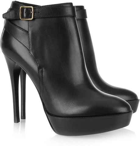 Burberry Prorsum Leather Ankle Boots in Black - Lyst