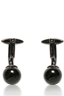Lanvin Onyx Ball Silver Cufflinks - Lyst