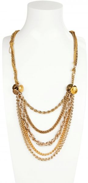 Maria Zureta Gold Medium Army Button Necklace - Lyst