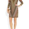 Missoni Striped Metallic Crochetknit Dress in Brown (gold) - Lyst