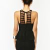 Nasty Gal Striped Mesh Peplum Dress in Black - Lyst