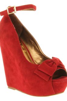 Office Wonderland Wedge Bright Red Sued - Lyst