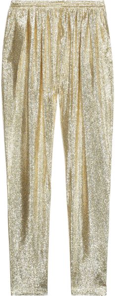 Stella McCartney Christine Silk Blend Lamé Tapered Pants - Lyst