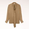 Stella Mccartney August Tie Front Blouse in Khaki (lichen) - Lyst