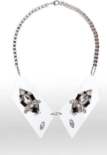 Topshop Perspex Peter Pan Necklace in Silver (clear) - Lyst