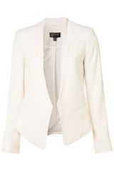 Topshop Crop Back Collarless Blazer