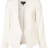 Topshop Crop Back Collarless Blazer in White (ivory) - Lyst