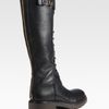 Tory Burch Wesley Leather Laceup Boots in Black - Lyst