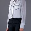 Tory Burch Silk Blouse in Blue - Lyst