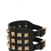 Valentino Big Rockstud Leather Bracelet in Black - Lyst