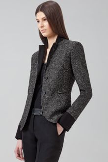Akris Punto Faux Leather Trimmed Two Button Blazer - Lyst