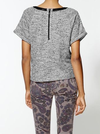 Aryn K. Knit Top with Vegan Leather Trim - Lyst