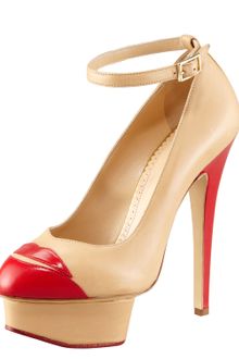 Charlotte Olympia Kiss Me Leather Anklestrap Platform Pump - Lyst