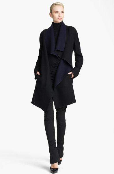 black ink new york donna donna karan new york collection draped reversible coat in black black ink lyst black ink new york donna donna karan new york collection draped reversible coat in black black ink lyst