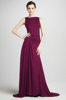 Halston Heritage Gathered Gown - Lyst