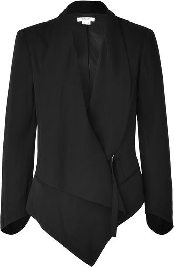 Helmut Lang Black Asymmetric Jersey Jacket - Lyst