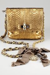 Lanvin Mini Pop Metallic Python Pouch