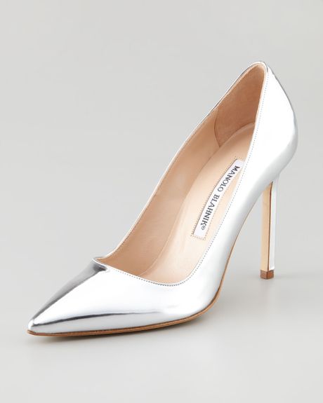 manolo blahnik shoes silver