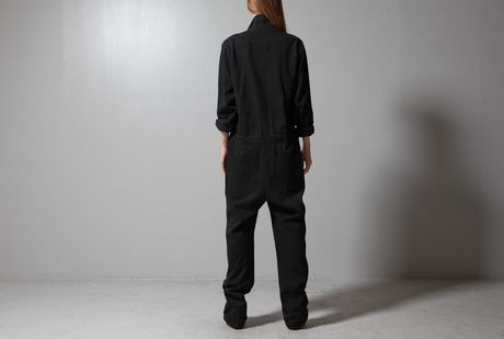 black short sleeve boiler suit