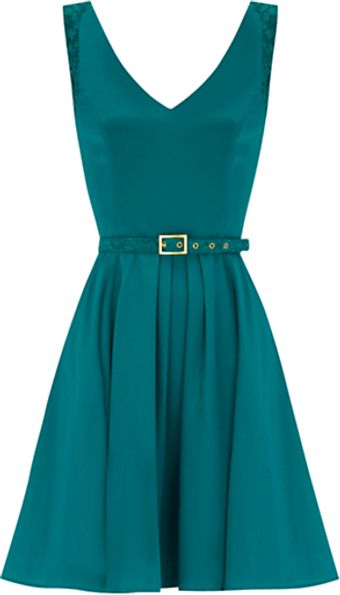 Oasis Oasis Suzie Lace Dress Deep Green - Lyst