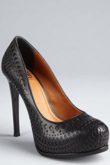 Pour La Victoire Black Cutout Leather Veder Platform Pumps - Lyst