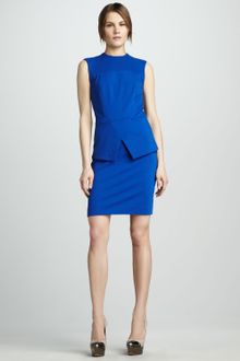 Tibi Cross Peplum Ponte Dress - Lyst