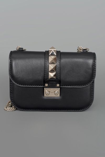 Valentino Rock Star Studded Flap Bag WChain Black in Black - Lyst