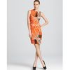 Vera Wang  Floral Stretch Crepe Sleeveless Dress in Orange - Lyst