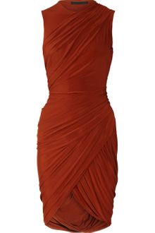 Alexander Wang Draped Stretch Jersey Dress - Lyst