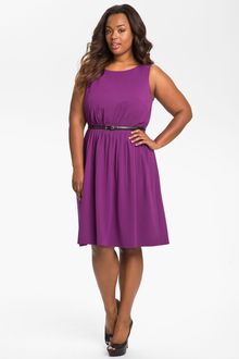 Calvin Klein Pleated Sleeveless Jersey Dress - Lyst