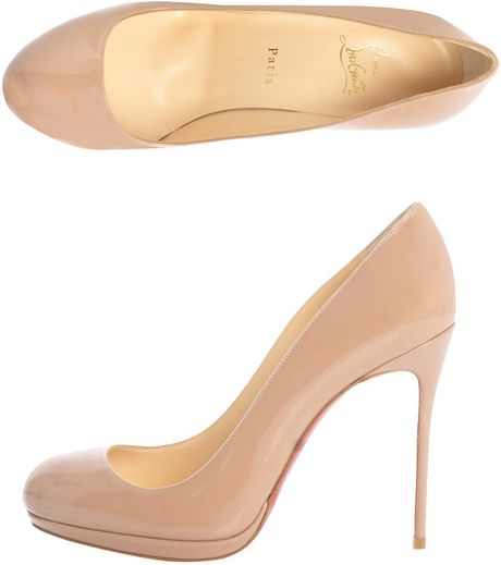 Christian Louboutin Filo 120mm Patent Pumps in Beige (nude) - Lyst