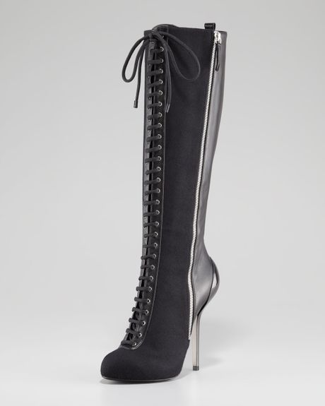 Giuseppe Zanotti Laced Doublezipper Tall Boot in Black - Lyst