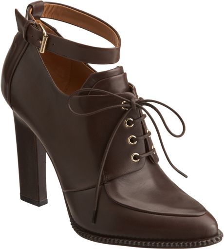 Givenchy Laceup Apron Toe Bootie in Brown (cigar) - Lyst