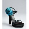 Gucci Black and Aqua Suede Flower Platform Sandals in Black - Lyst