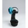 Gucci Black and Aqua Suede Flower Platform Sandals in Black - Lyst
