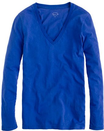J.Crew Tissue Longsleeve Vneck Tee - Lyst